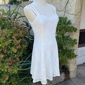 VTG 90s All That Jazz White Lace Mini Dress